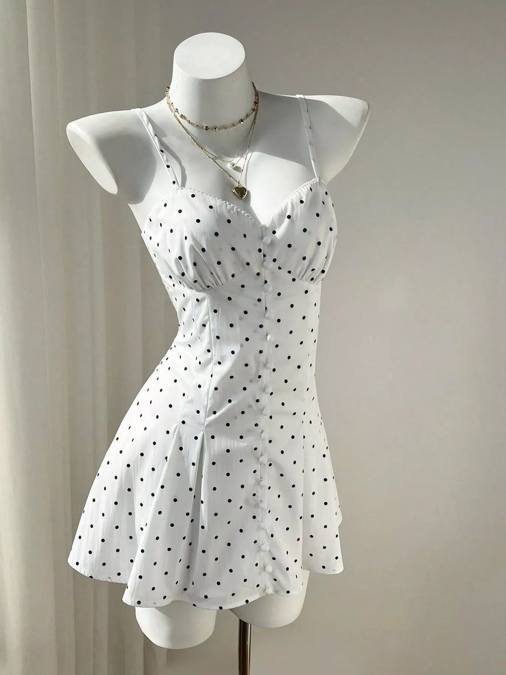 Polka Dot Spaghetti Strap Mini Dress