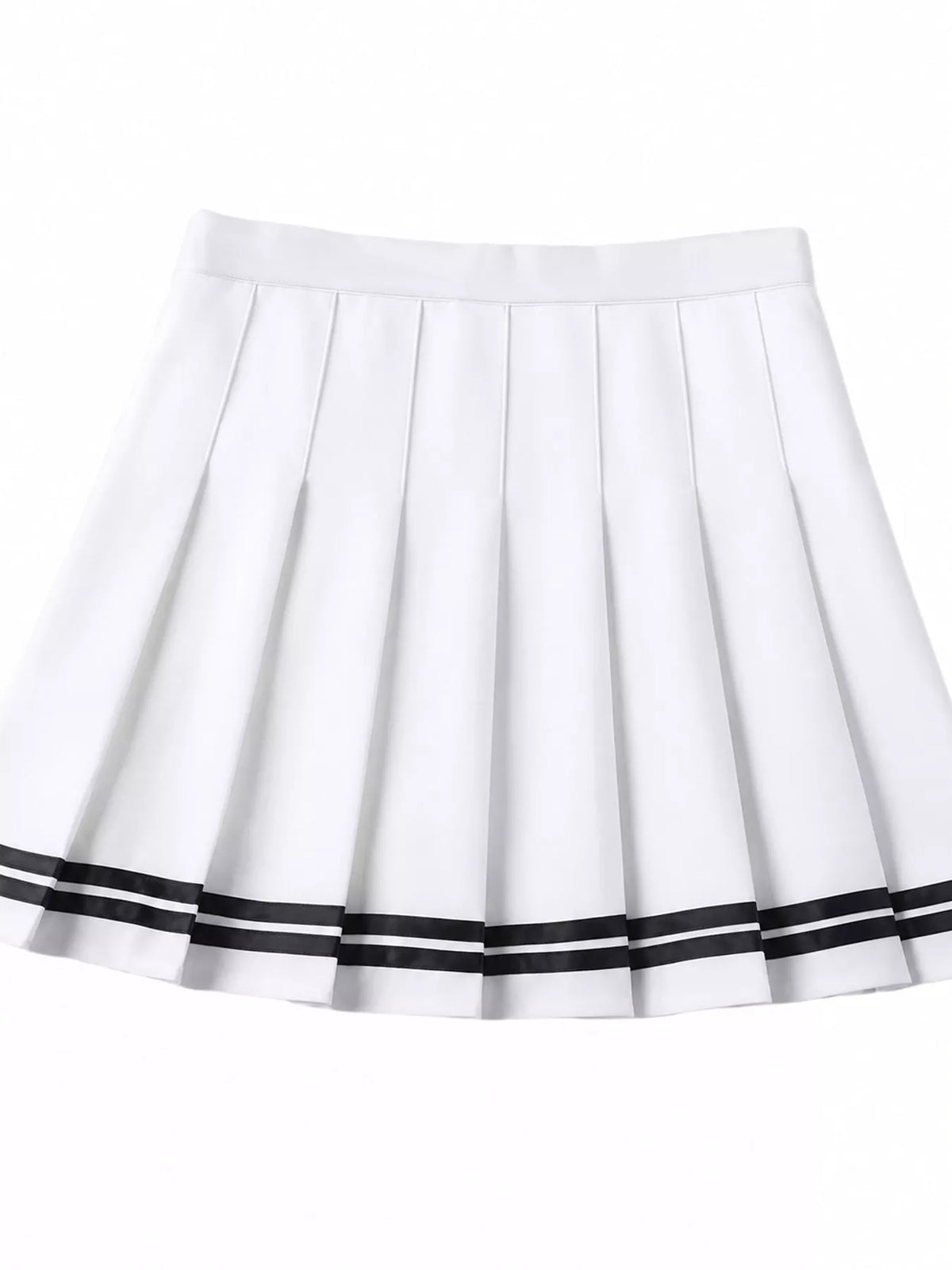 Pleated Striped Skirt
