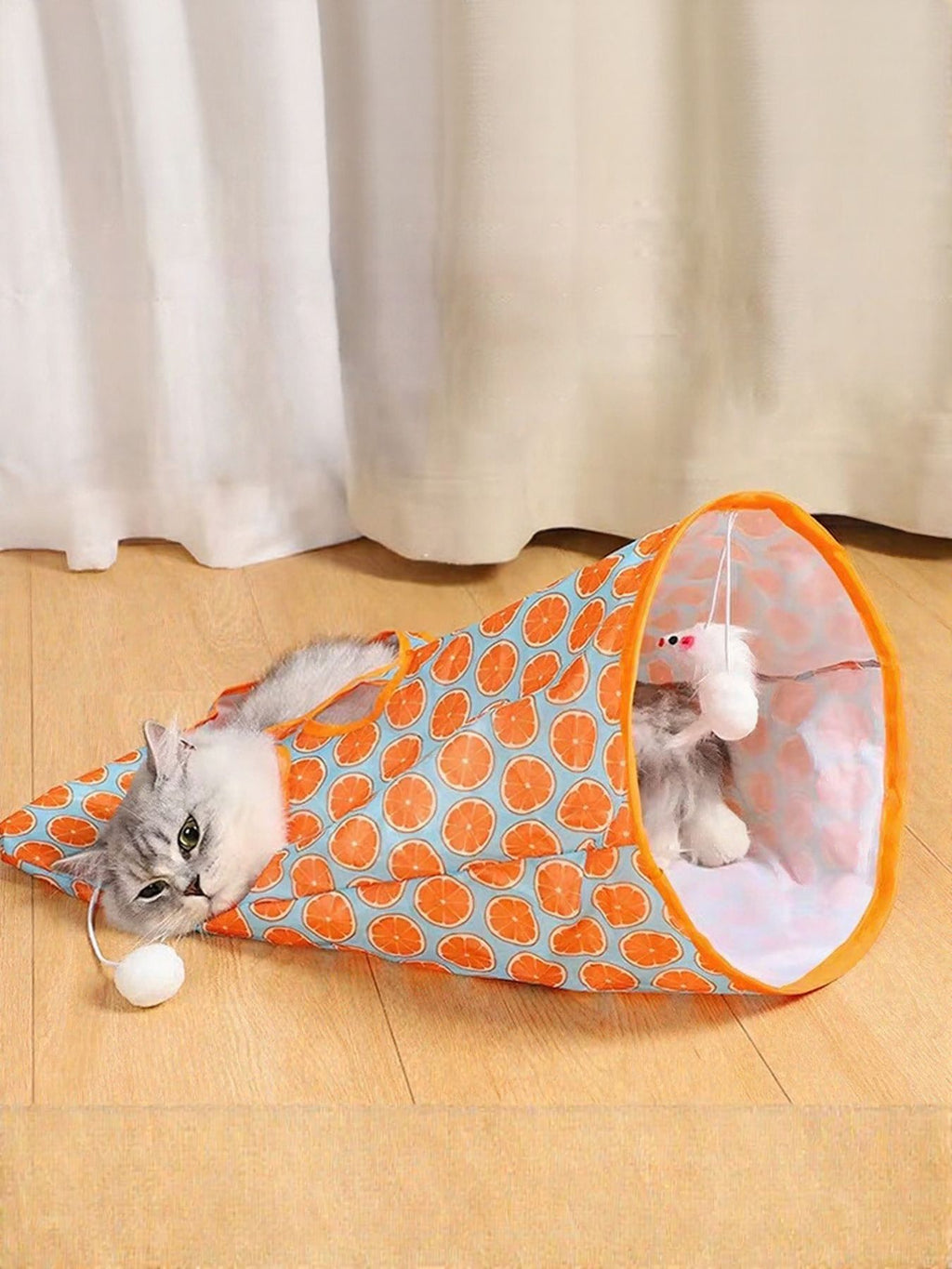 Collapsible Printed Cat Tunnel Toy