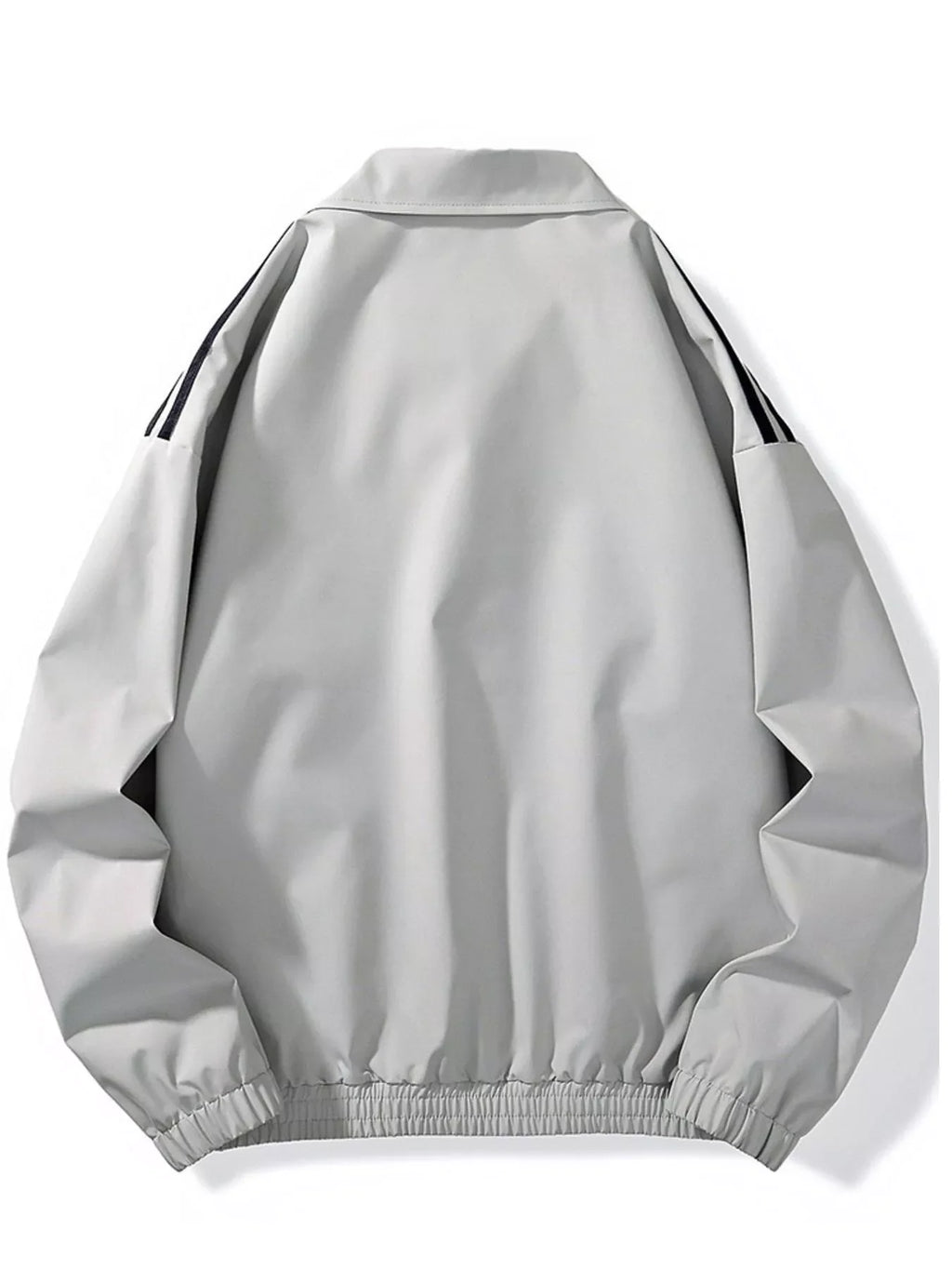 Men's Plus Size Striped Zip Up Jacket