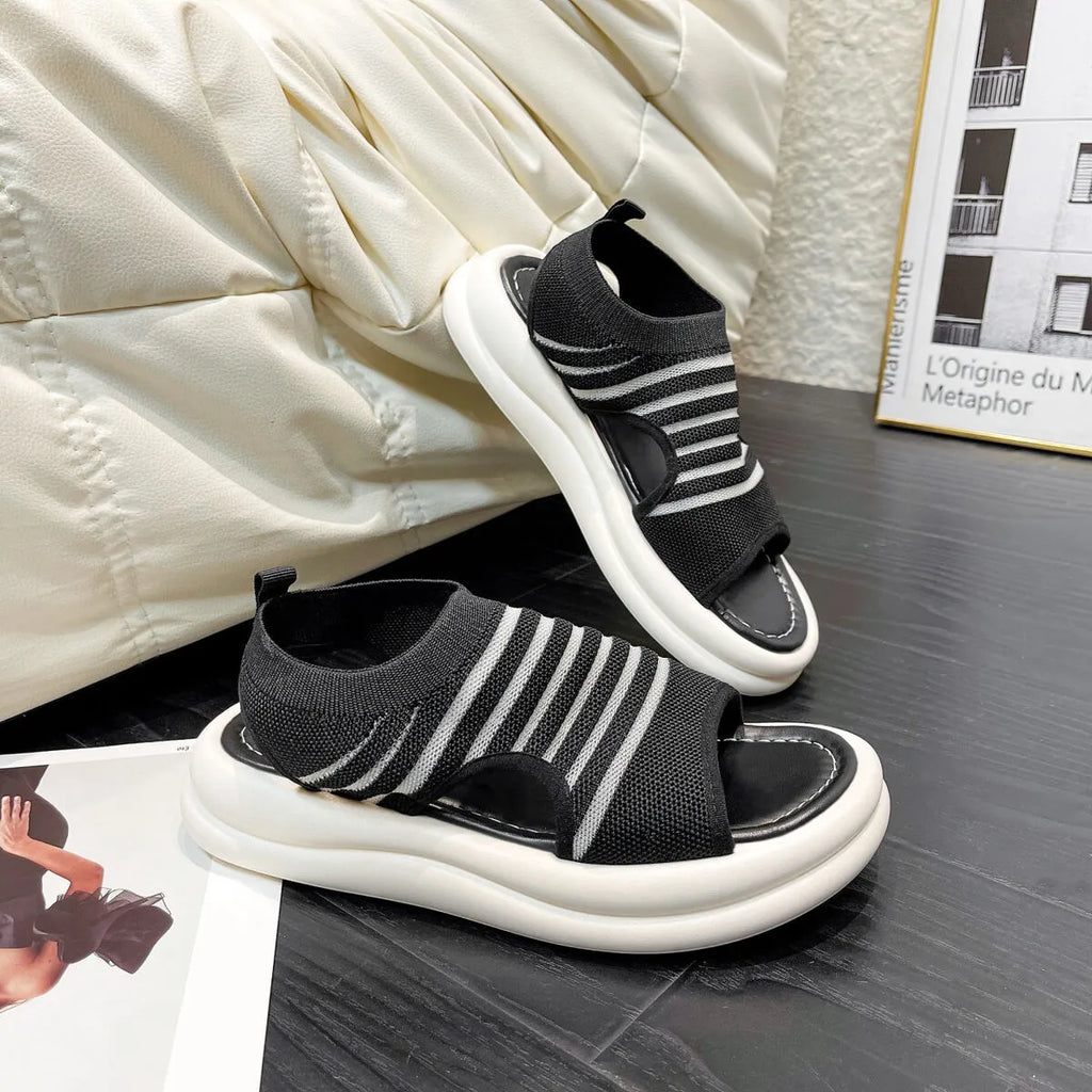 Cutout Mesh Sandals