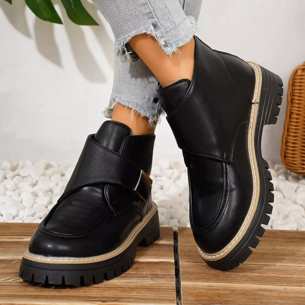 Round Toe Block Heels Boots
