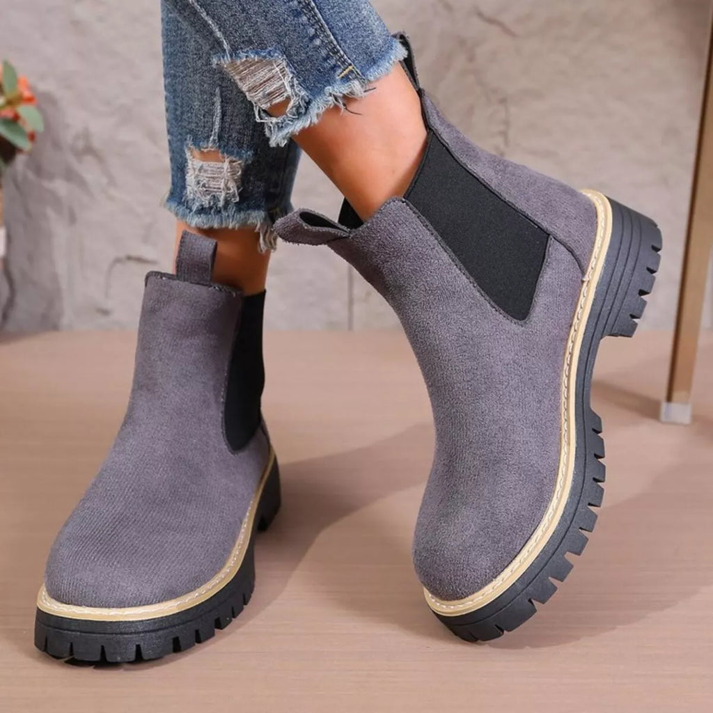 Round Toe Platform Boots