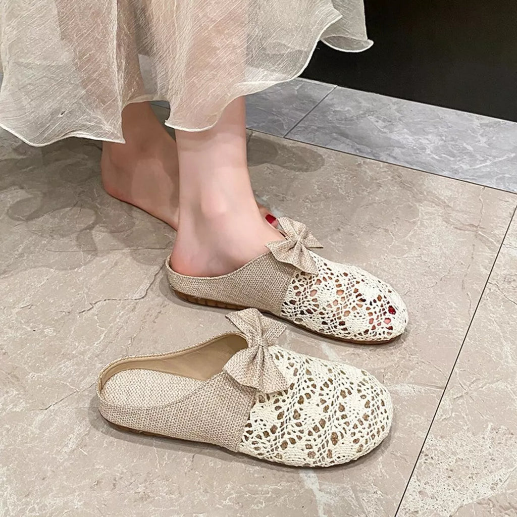 Round Toe Bow Slip-Ons