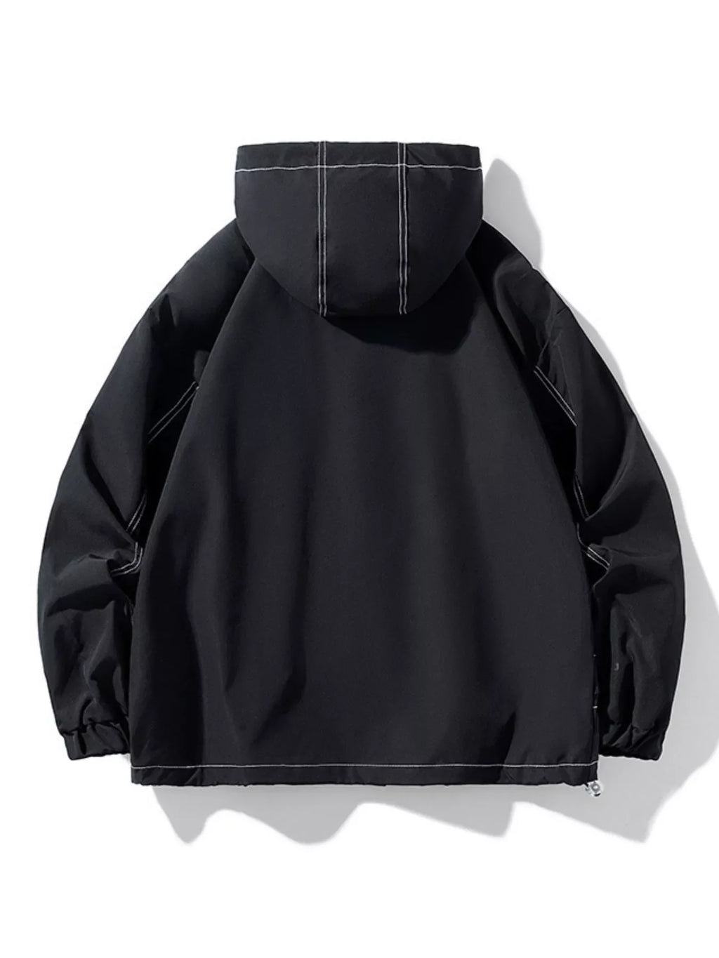 Men's Plus Size Drawstring Hooded Jacket