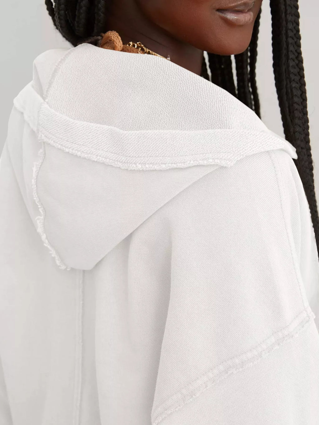 Dropped Shoulder Cropped Hoodie
