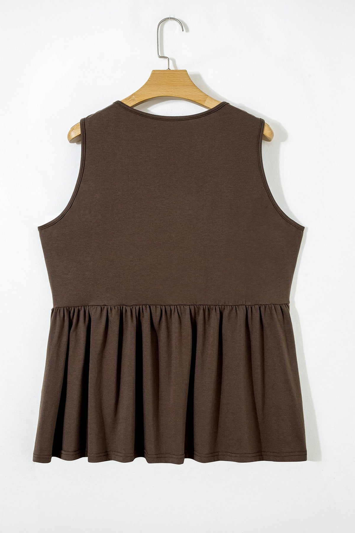 Plus Size Solid Bow-Tie Peplum Tank Top