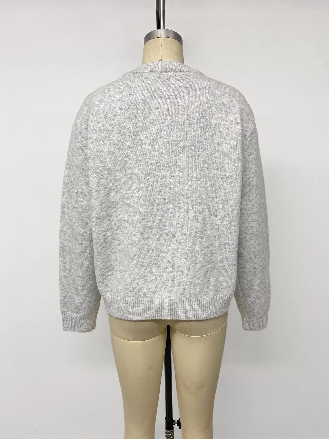 Crew Neck Button-Down Cardigan