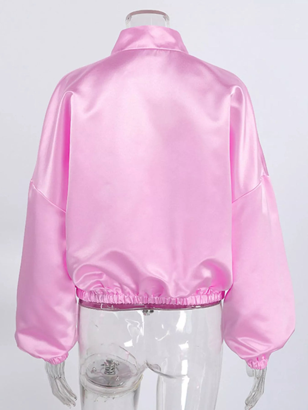 Mandarin Collar Pearl Button Shacket