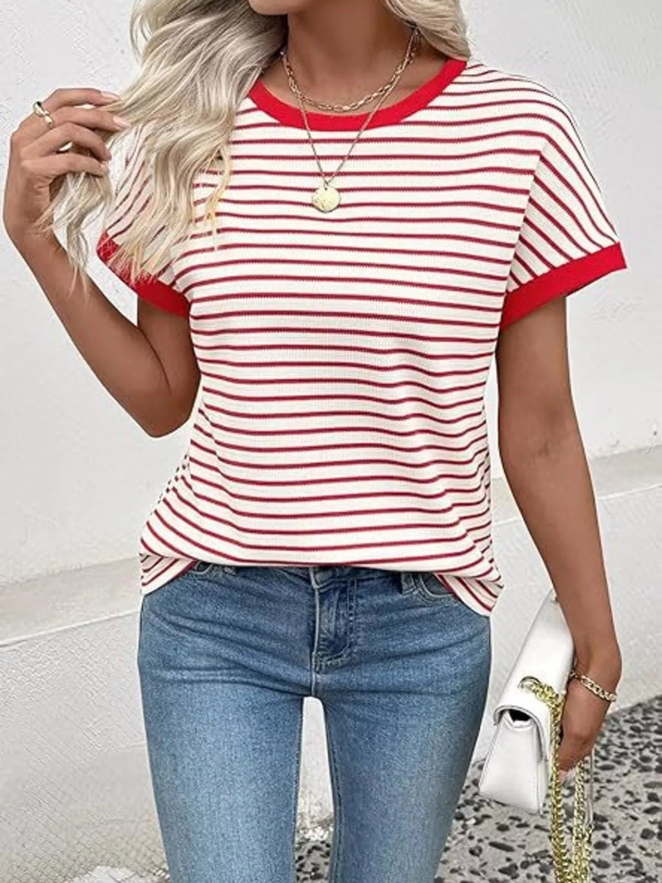 Classic Striped Crew Neck T-Shirt
