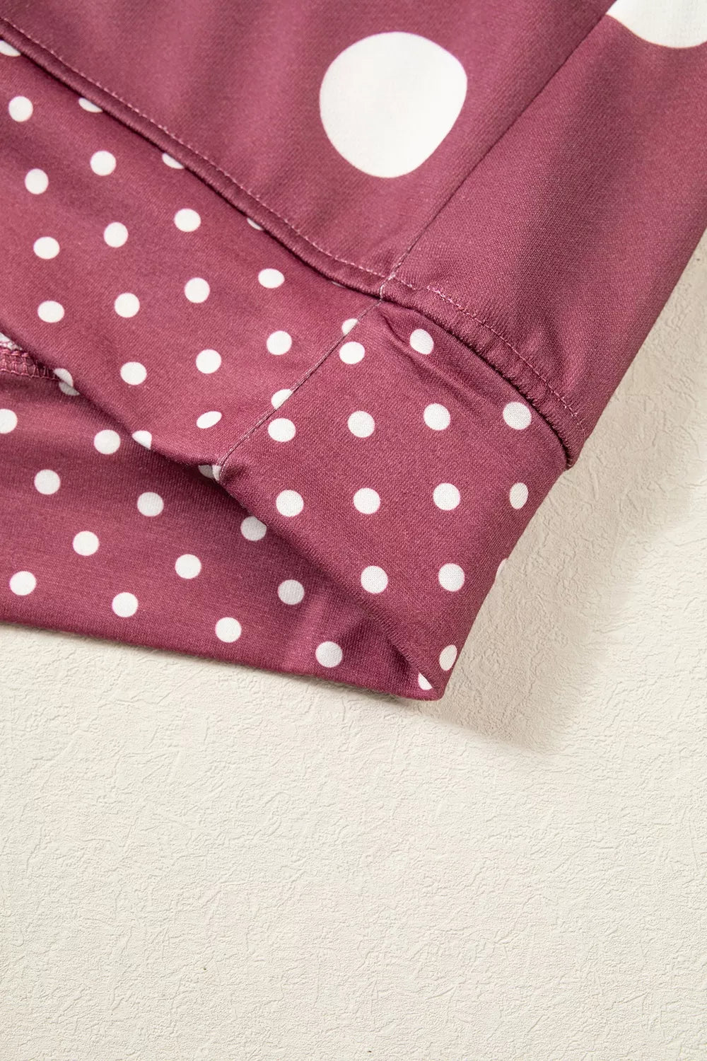 Polka Dot Print Contrast Detail Oversized Tunic Sweatshirt