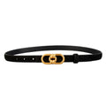 Golden Buckle Leather Belt