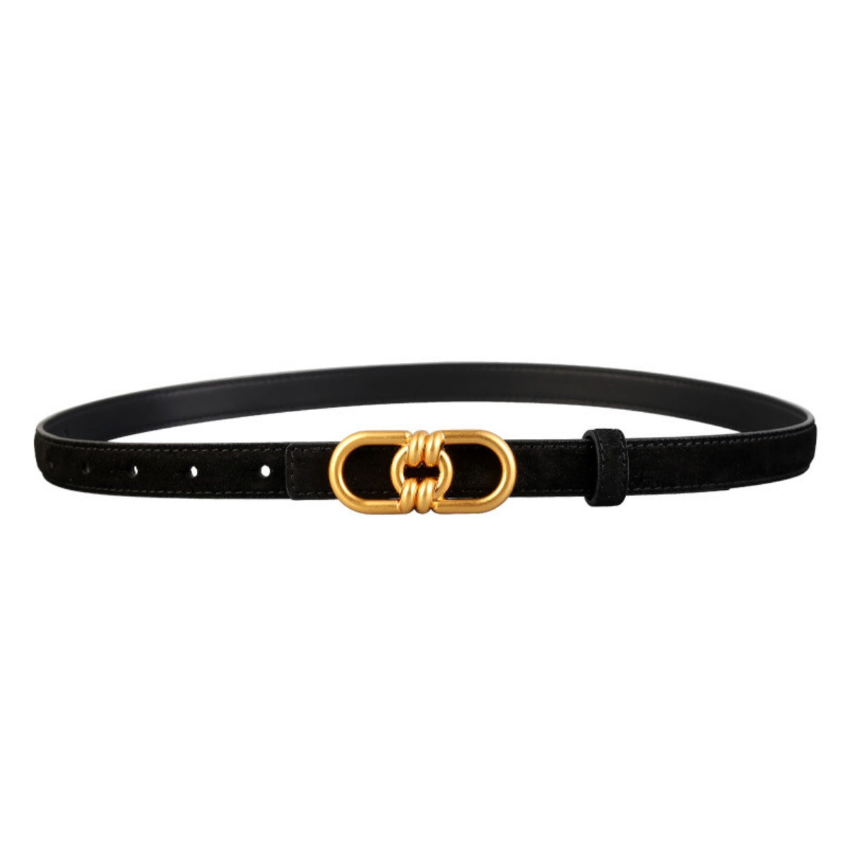 Golden Buckle Leather Belt