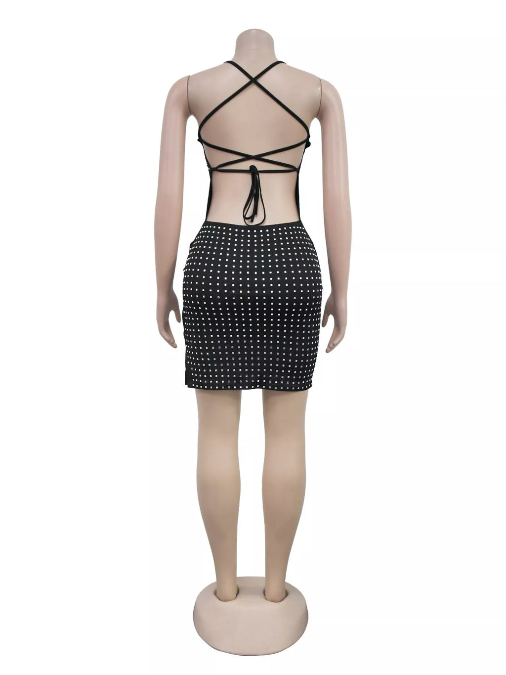 Rhinestone Embellished Bodycon Mini Dress