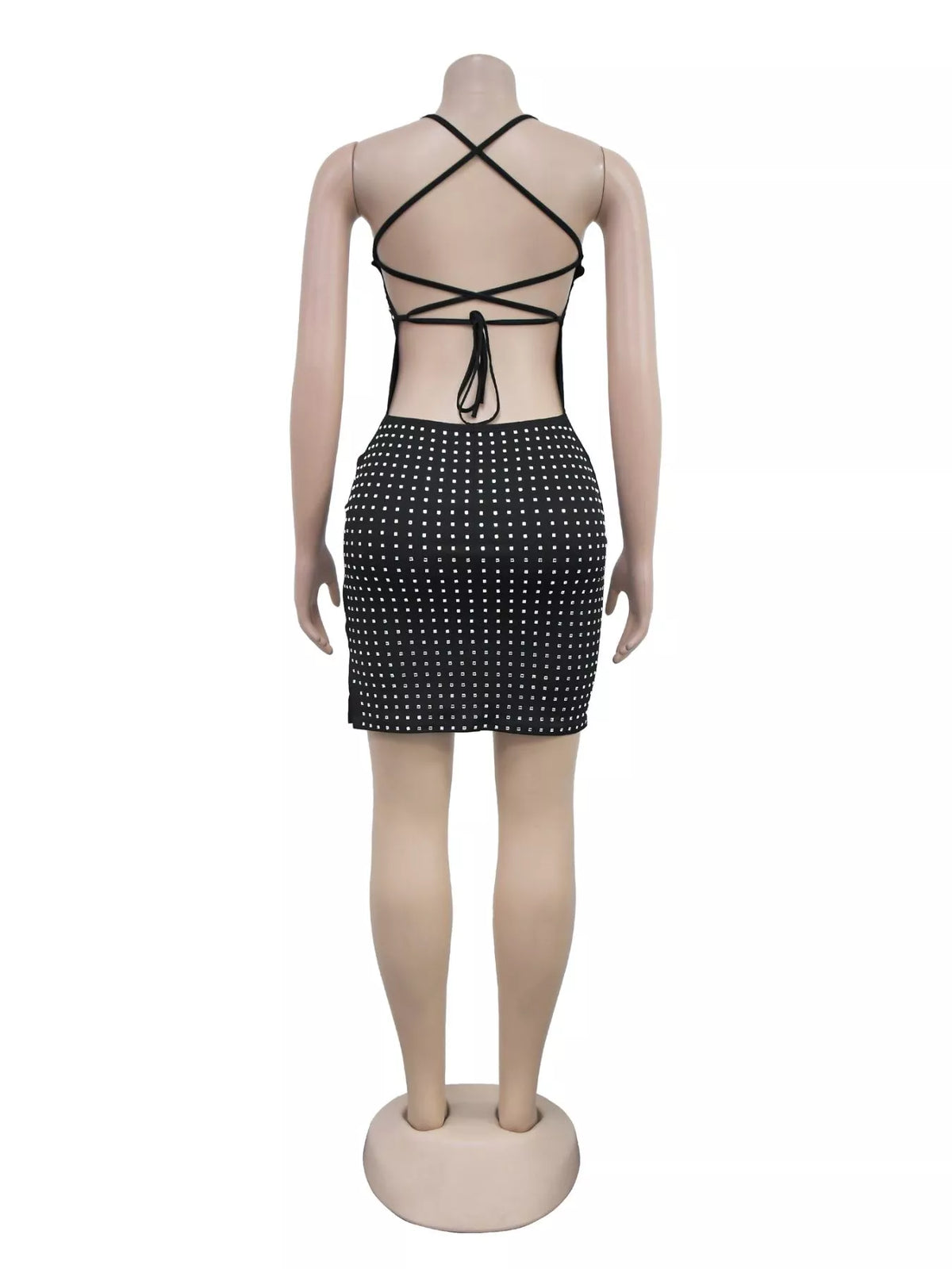 Rhinestone Embellished Bodycon Mini Dress