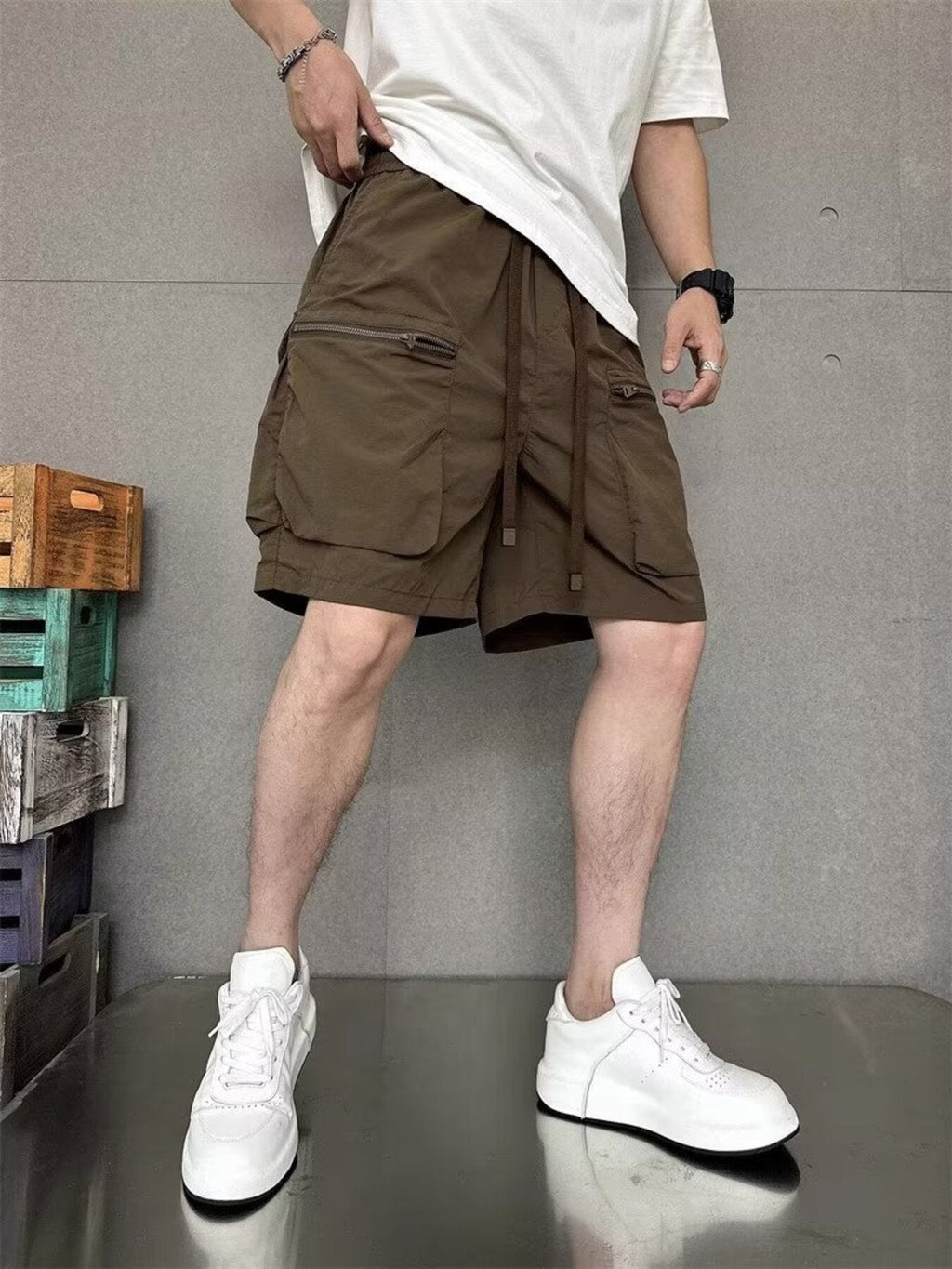 Men's Plus Size Multi-Pocket Relaxed Fit Cargo Shorts