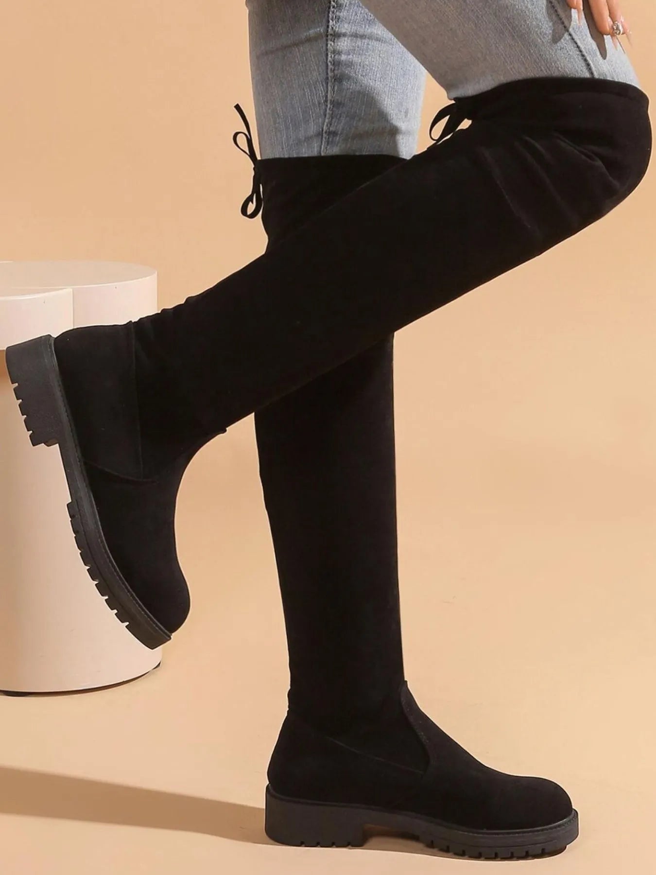 Over-the-Knee Block Heel Boots