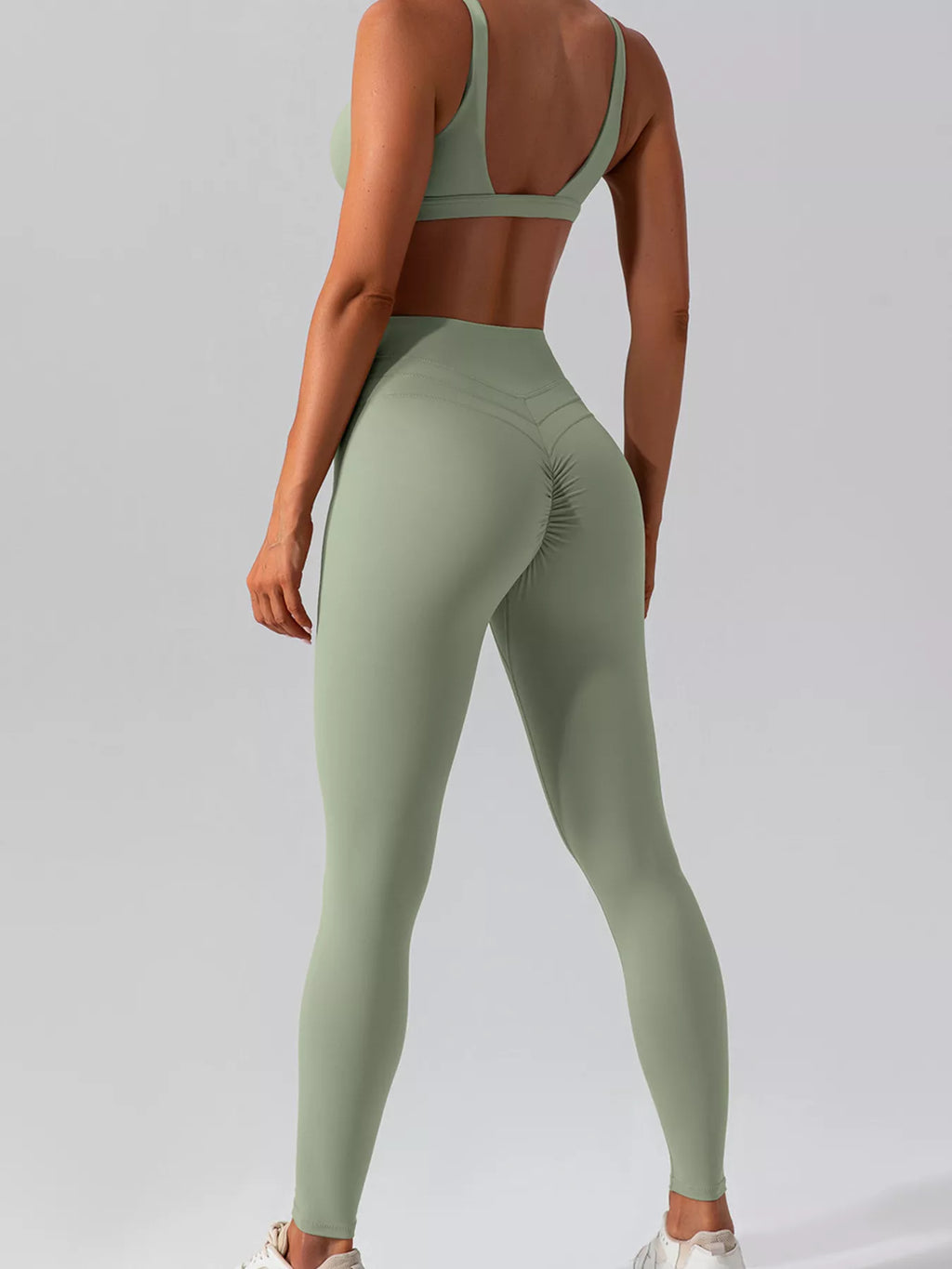 V-Neck Tank and High-Waisted Seamless Pants Active Set