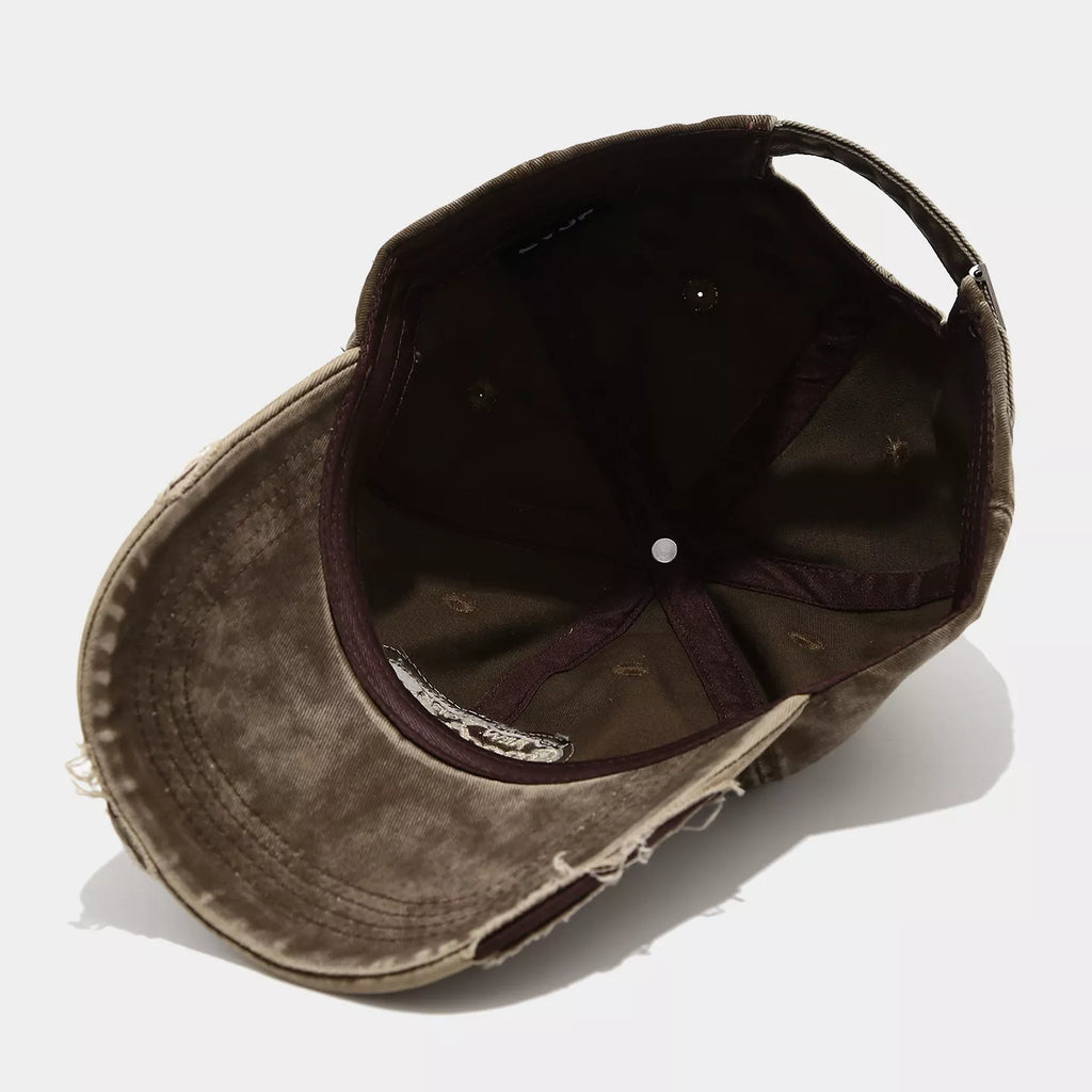 Distressed Washed Cotton Baseball Cap