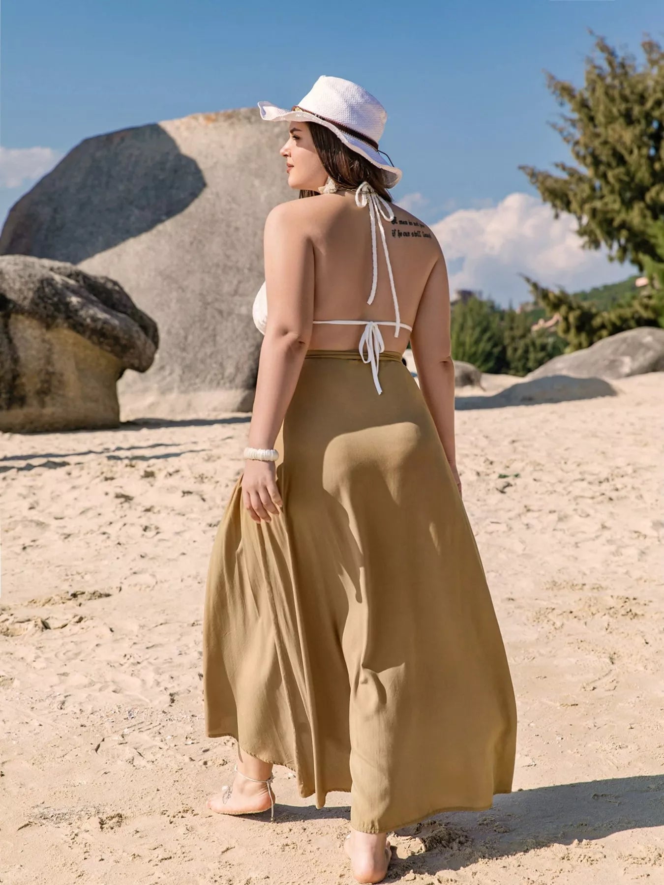 High-Low Skirt with Tie Detail