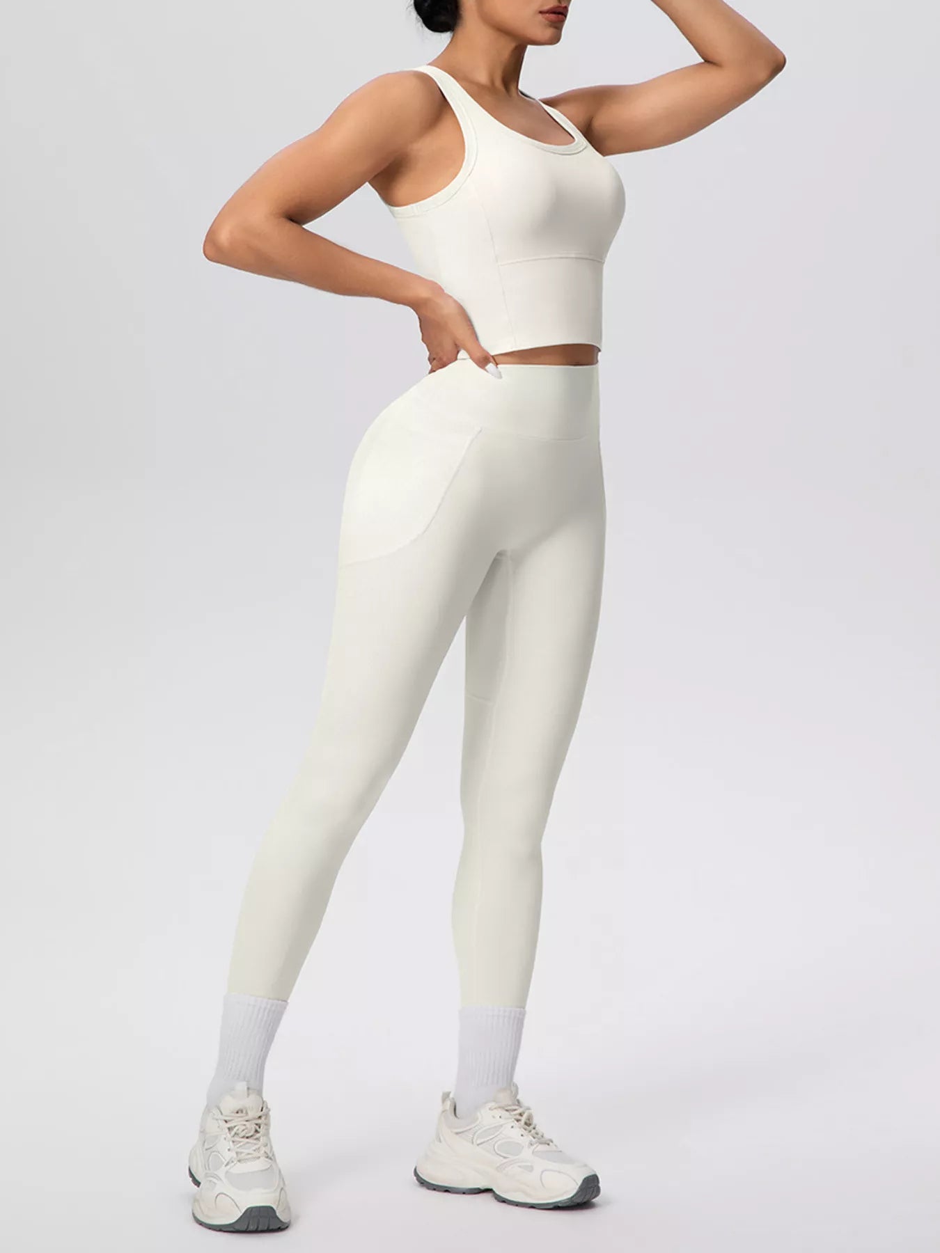Scoop Neck Tank and High-Waisted Leggings Active Set