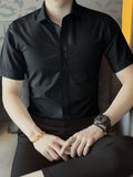 Men's Short Sleeve Solid Color Slim Fit Casual Shirt