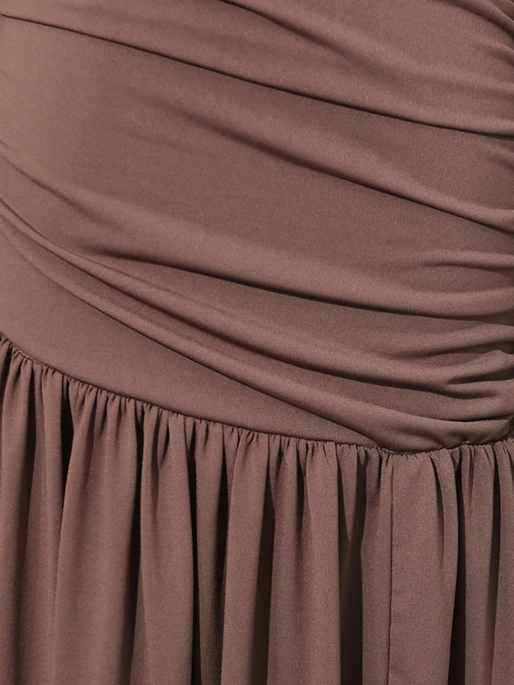 Ruched Long-Sleeve Maxi Dress with Cutout Detail