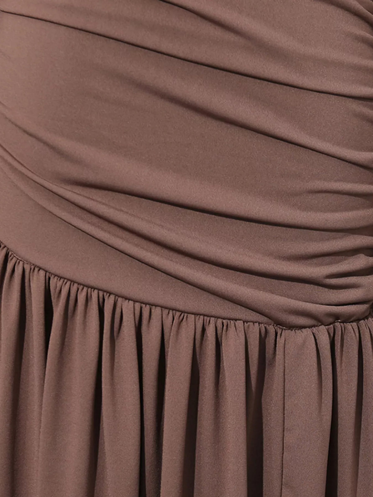 Ruched Long-Sleeve Maxi Dress with Cutout Detail