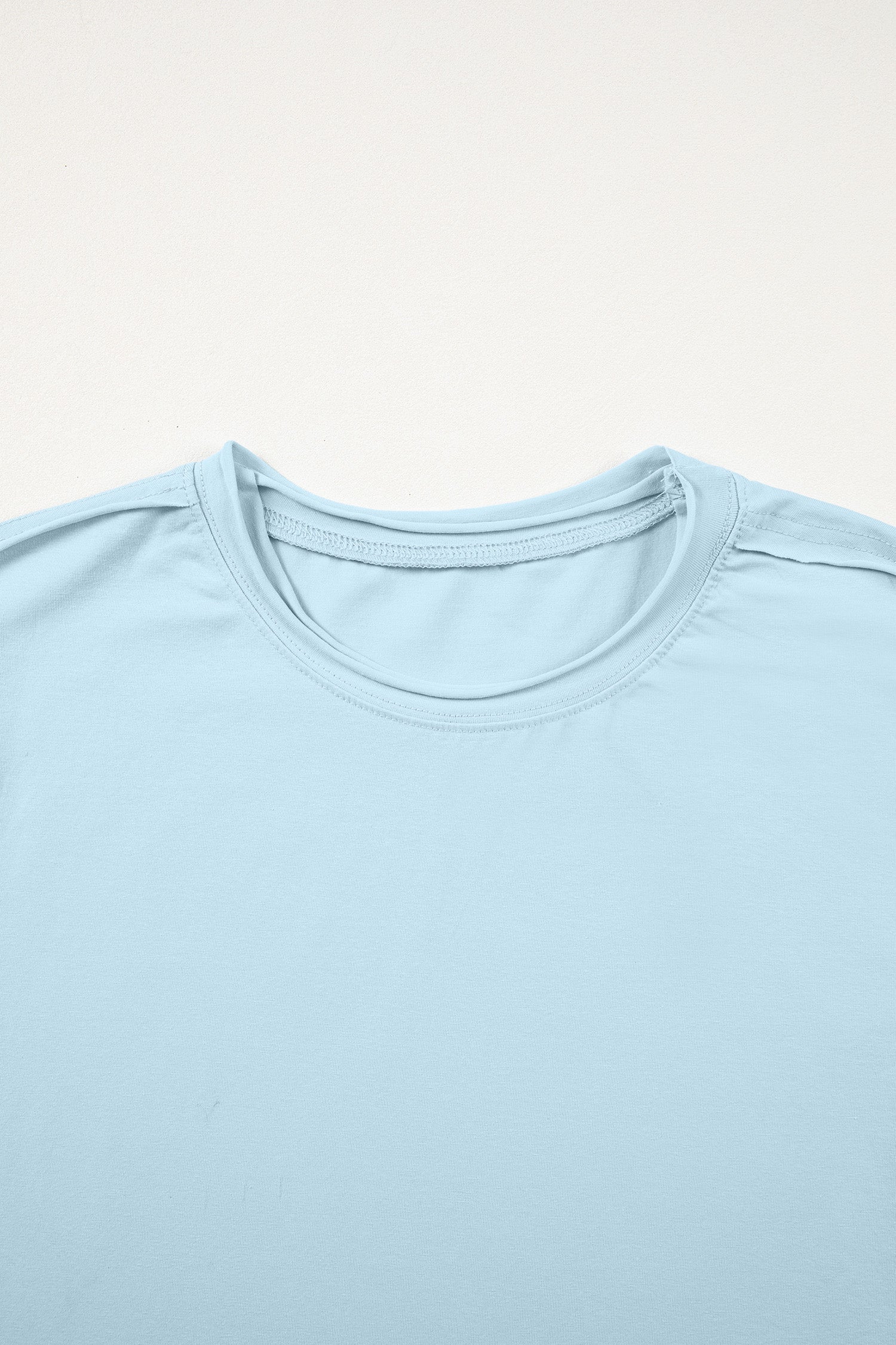 Myosotis Solid Color Round Neck Casual T Shirt