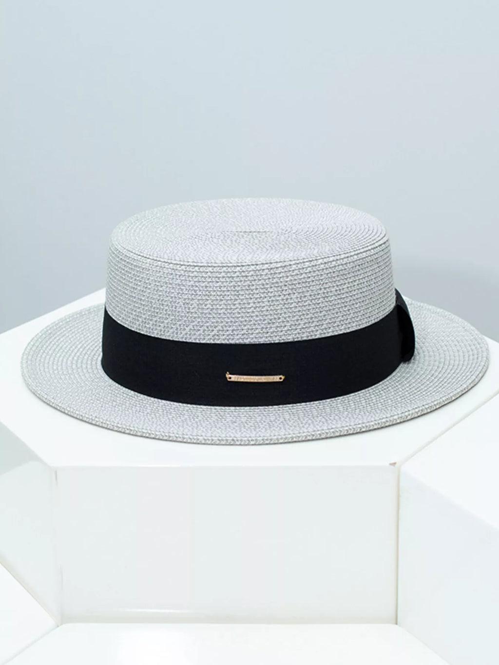 Straw Boater Hat with Ribbon