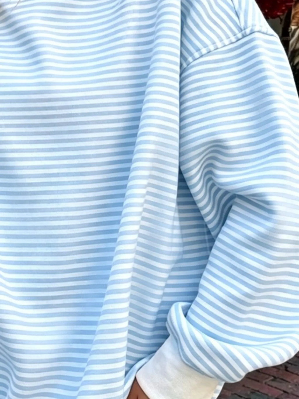 Oversized Striped Crew Neck Sweatshirt