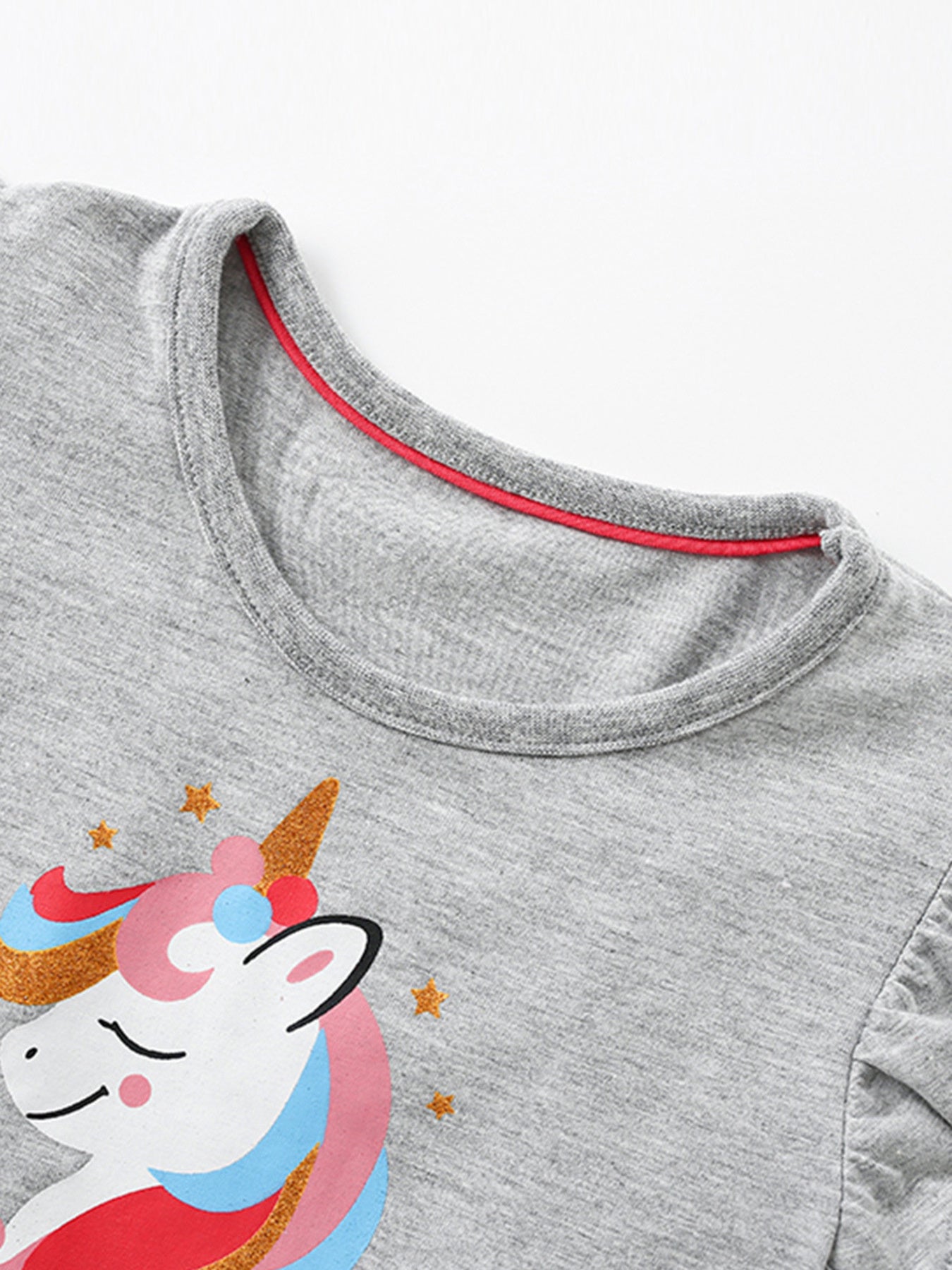 Children's Unicorn Graphic Ruffle Sleeve Tulle Dress