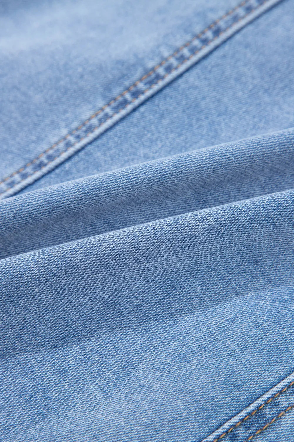 Square Neck Wide Strap Denim Dress