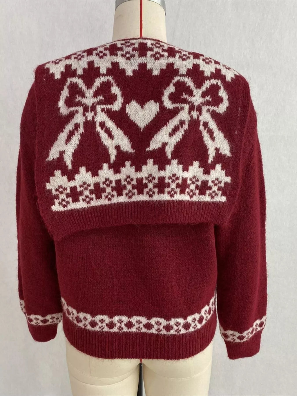 Scarf Detail Dropped Shoulder Sweater