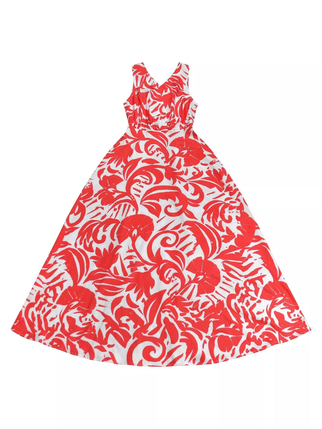 Backless Printed Sleeveless Maxi Dress