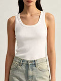 Ribbed Knit U-Neck Tank
