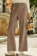Corduroy Wide-Leg Drawstring Pants
