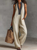 Full Size Sleeveless Wide-Leg Jumpsuit Plus SIze