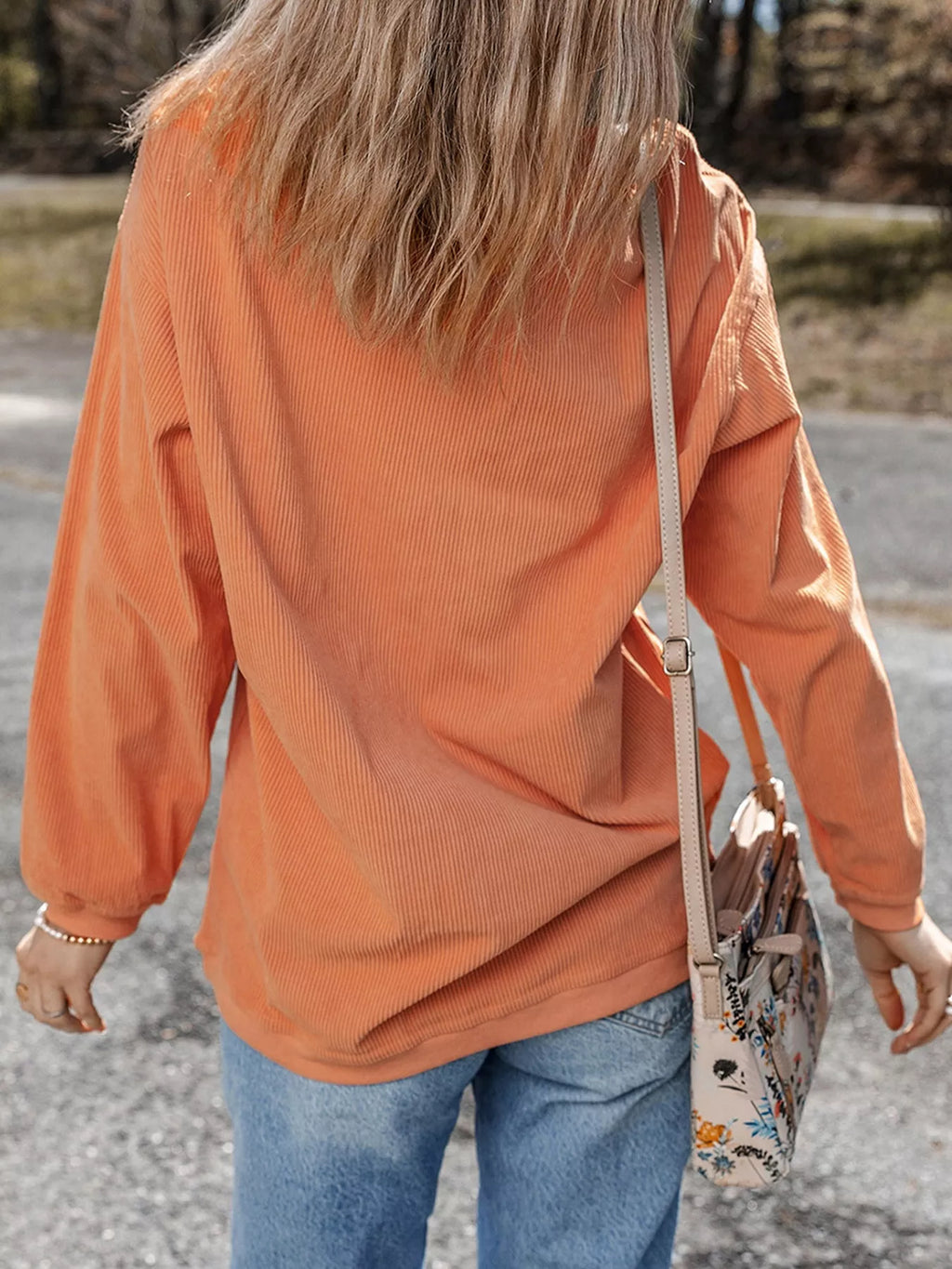 Corded Ribbed Farm Fresh Pumpkins Graphic Sweatshirt