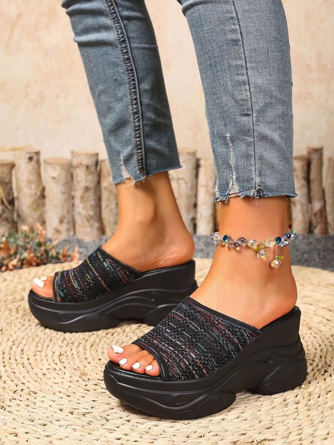 Open Toe Platform Wedge Sandals