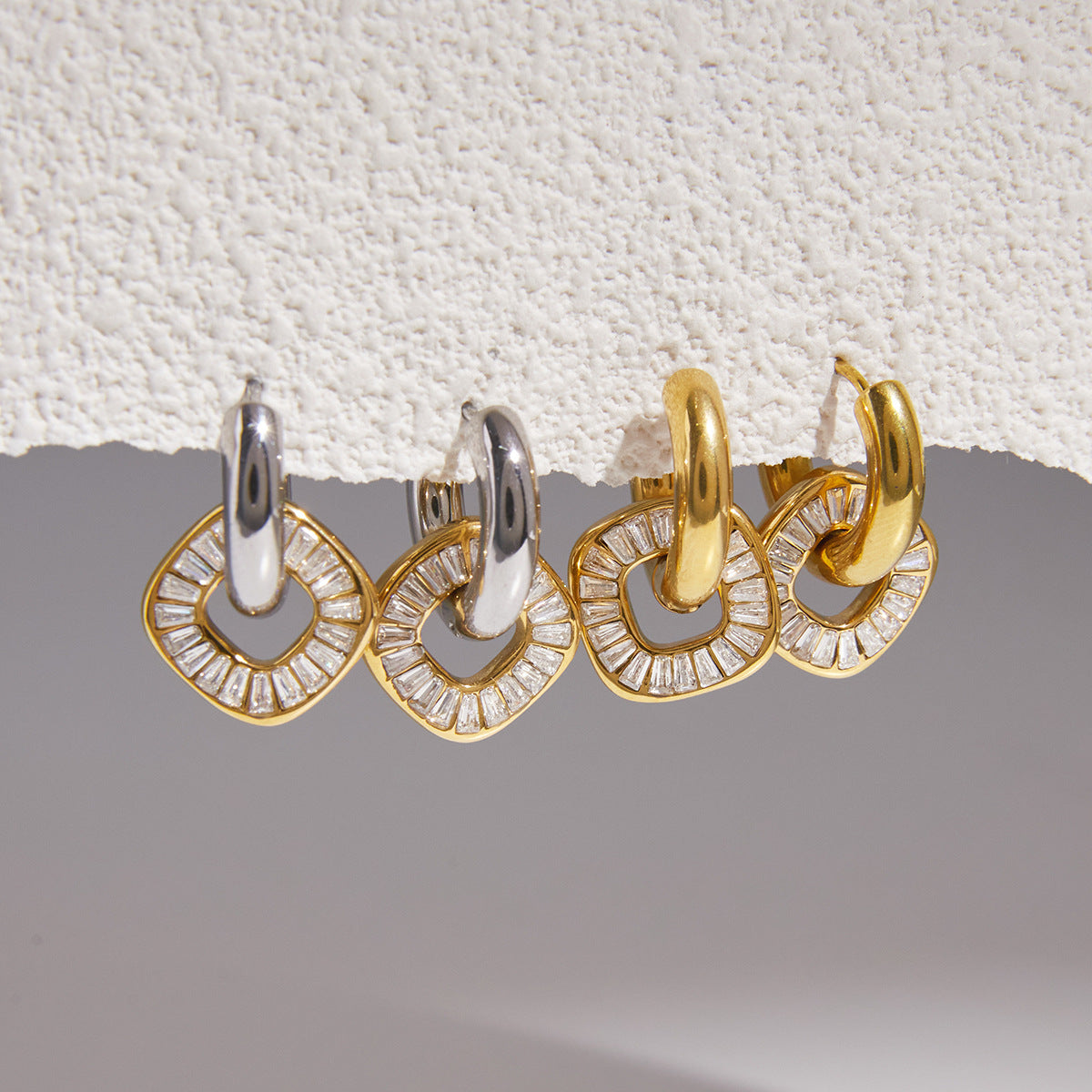 Zircon Circle Drop Earrings Collection