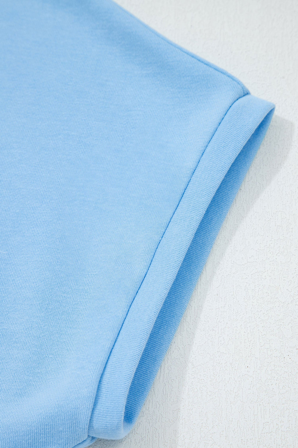 Mist Blue USA Flag Textured Patchwork Cap Sleeve Tee