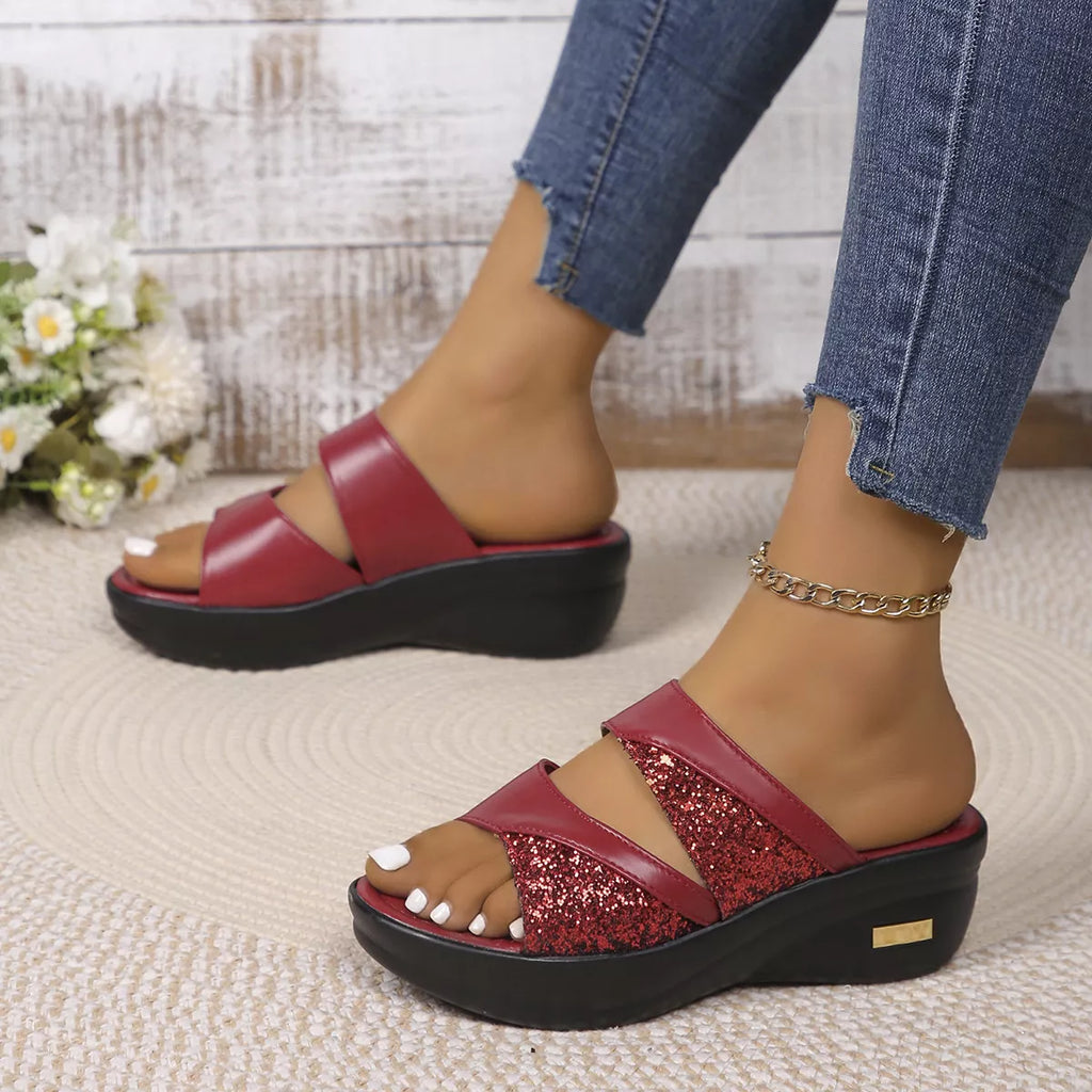 Open Toe Platform Wedge Sandals