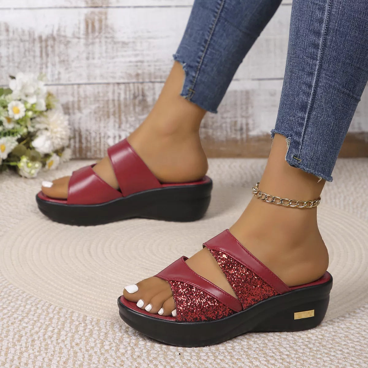 Open Toe Platform Wedge Sandals