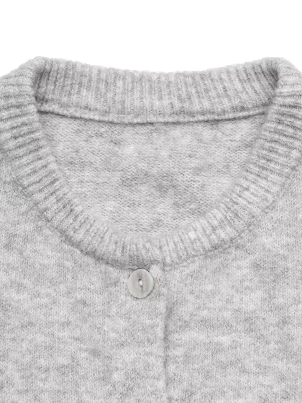 Crew Neck Button-Down Cardigan