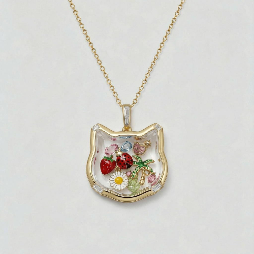 Fox Glass Locket Necklace Collection