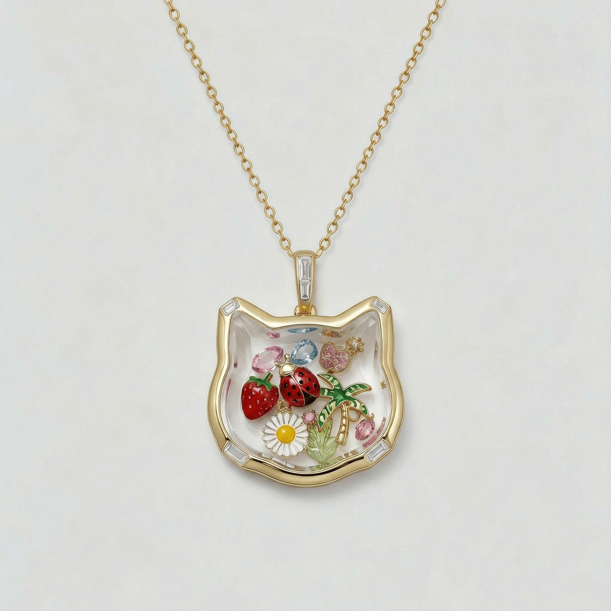 Fox Glass Locket Necklace Collection