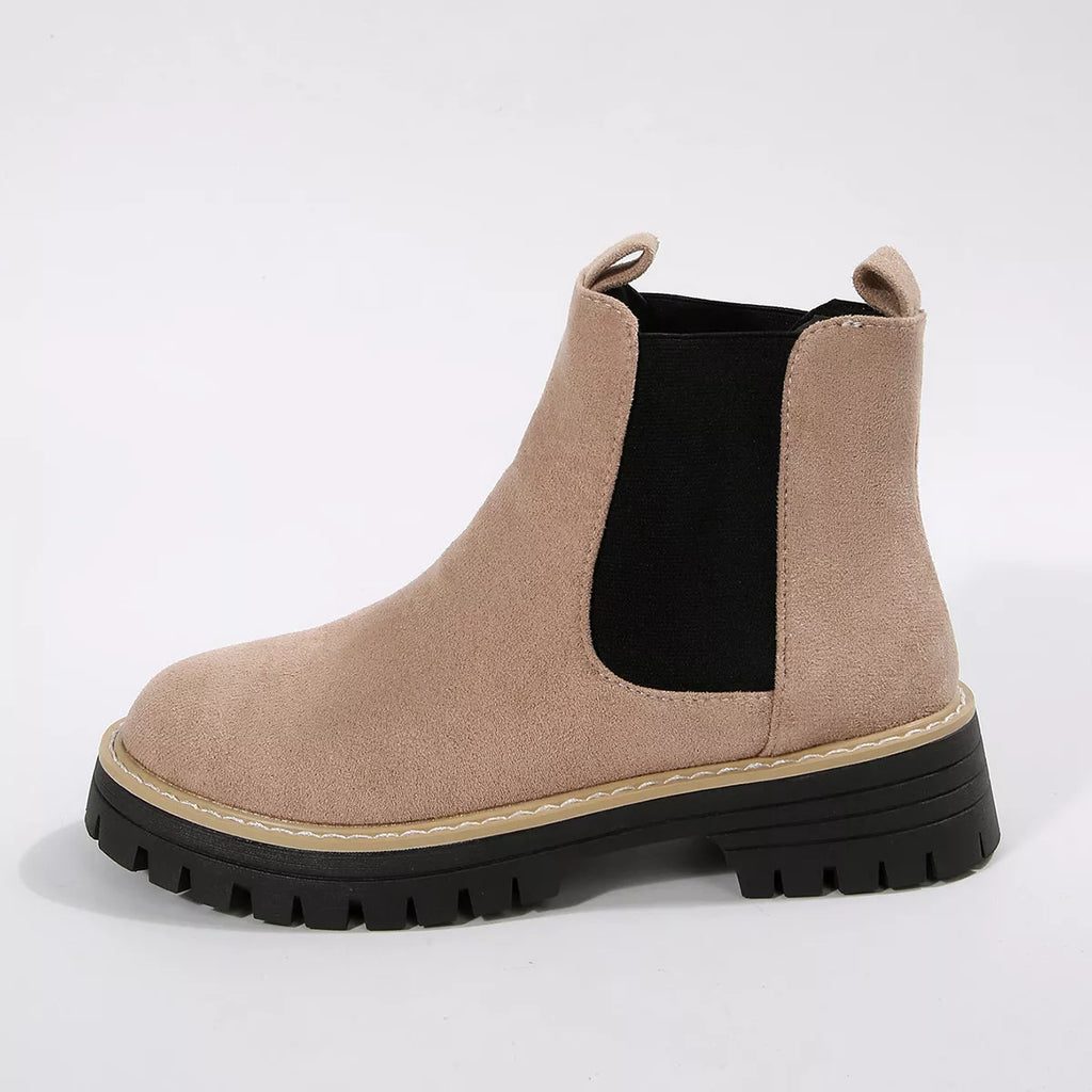 Round Toe Block Heels Boots