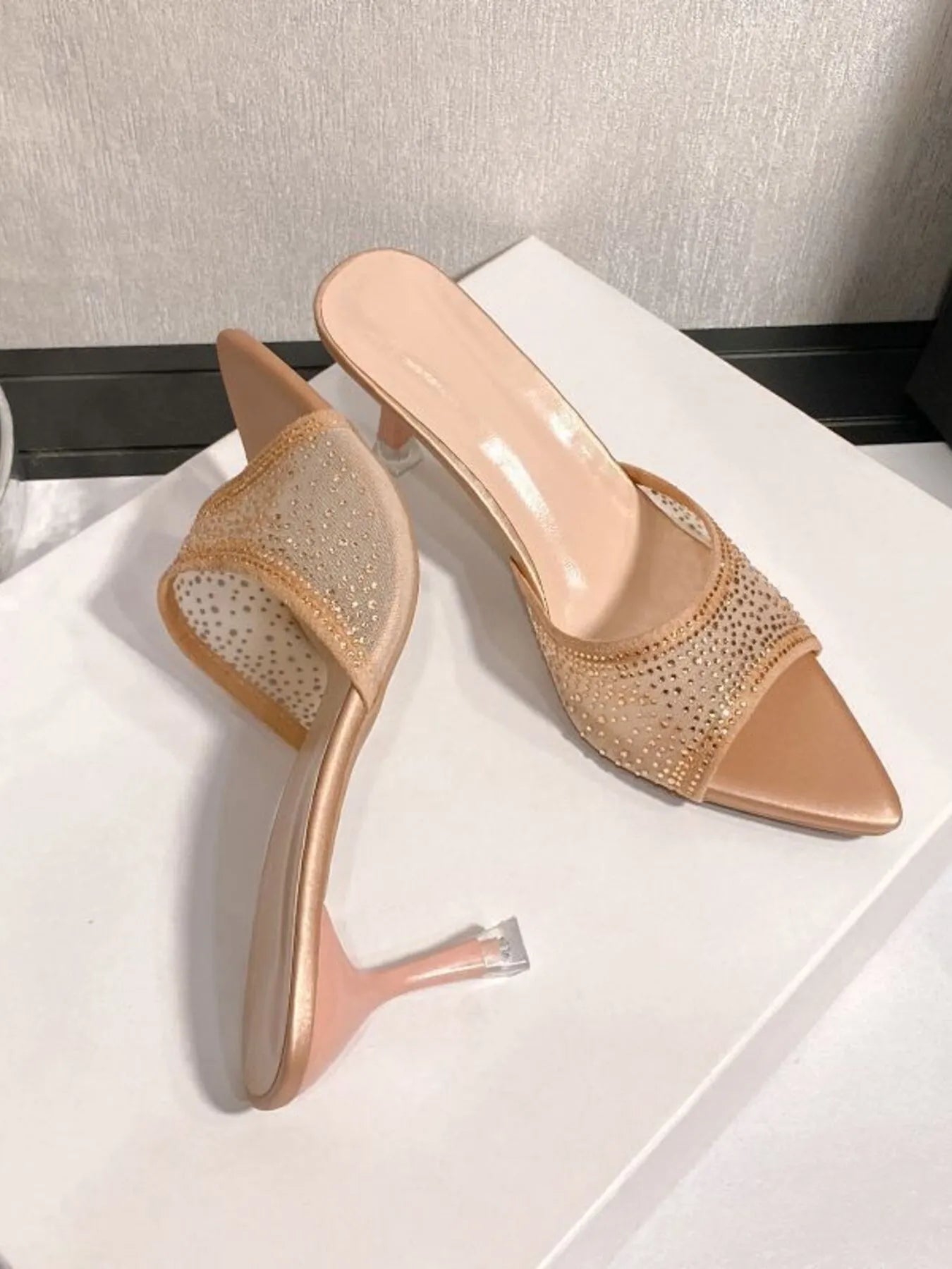 Rhinestone Embellished Open Toe Sandals