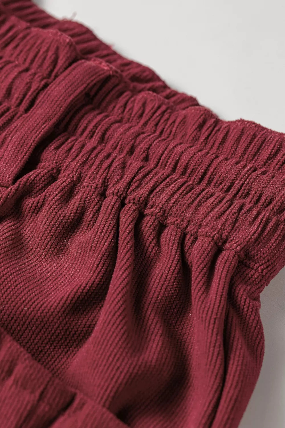 Elastic Waist Drawstring Corduroy Casual Pants